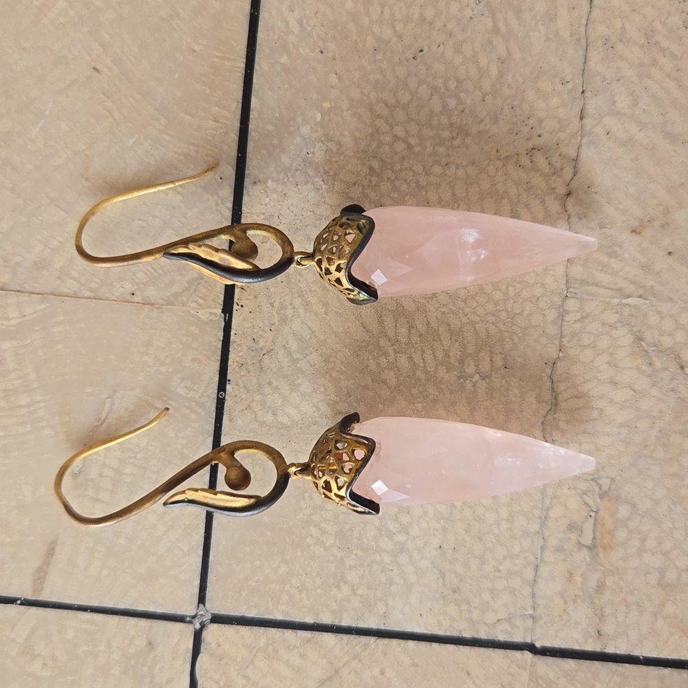Rose quartz earrings